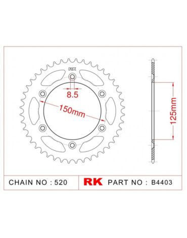 Звезда ведомая RK B4403 50 (JTR897.50)