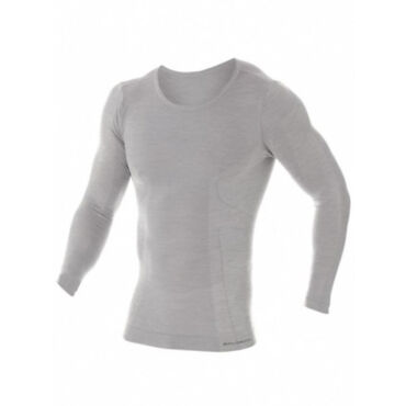 Brubeck Футболка мужская длинный рукав Comfort Wool Серый - миниатюра 3