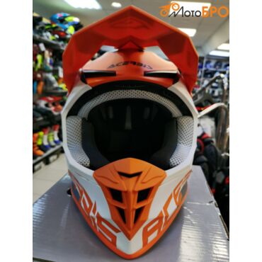 Шлем кроссовый Acerbis LINEAR orange white - миниатюра 3