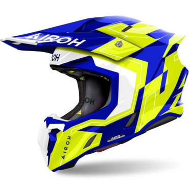 Шлем кроссовый Airoh Twist 3 Dizzy Blue Yellow Gloss - миниатюра 2
