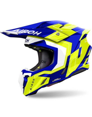 Шлем кроссовый Airoh Twist 3 Dizzy Blue Yellow Gloss