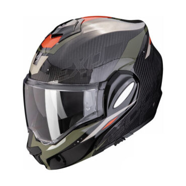 Scorpion Exo Мотошлем Exo Tech Evo Carbon Rover Черный Зеленый - миниатюра 2