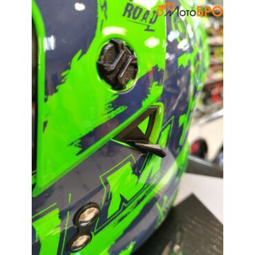 Шлем детский мотард AiM JK802Y Green Blue - миниатюра 9