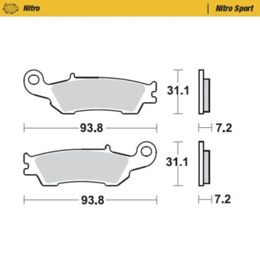 Колодки тормозные передние (Nitro Sport) Yamaha YZ125 250 08 21 / YZ450F 08 19 / YZ250F 07 20 / WR250F 17- / WR450F 16 20 - миниатюра 1