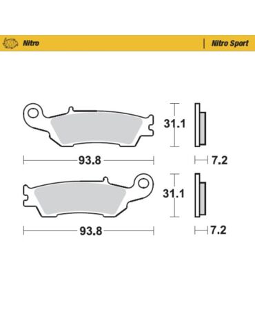 Колодки тормозные передние (Nitro Sport) Yamaha YZ125 250 08 21 / YZ450F 08 19 / YZ250F 07 20 / WR250F 17- / WR450F 16 20