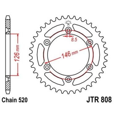 Звезда ведомая JTR808.41 - миниатюра 1