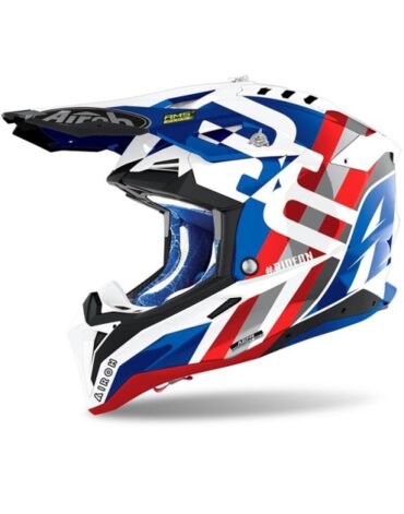 Кроссовый шлем Airoh Aviator 3 Rainbow Blue Red Gloss S