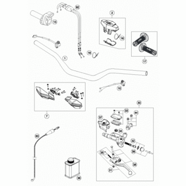 KTM Руль D=28MM Neken черный EXC / TPI / EXCF / XC W 15 23 ( 7800200100030 ) - миниатюра 2