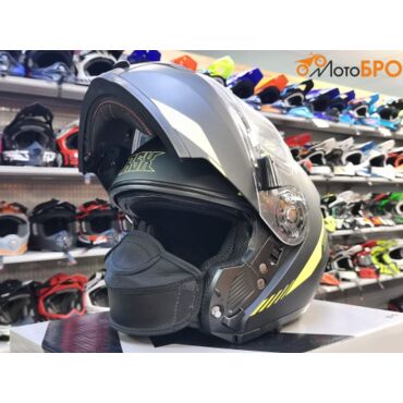 Шлем модуляр RSX Spark (HS 159) Winter, черно желтый матовый, очки желтые - миниатюра 7