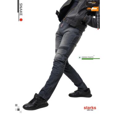 Мотоджинсы STARKS SNAKE CORDURA DENIM, black (36, Взрослая  Дорожная) - миниатюра 4