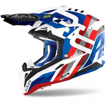 Airoh Мотошлем Aviator 3 Rainbow Blue Red Gloss - миниатюра 2