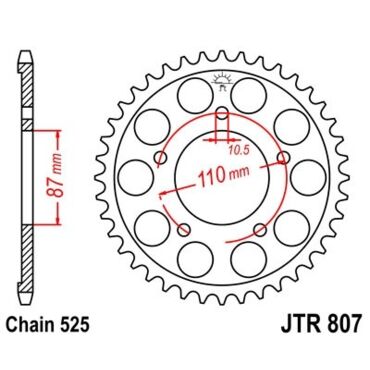 Звезда ведомая JTR807.45 - миниатюра 1