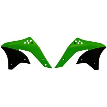 Боковины радиатора Kawasaki  KX250F 06 08 зелено черные - миниатюра 1