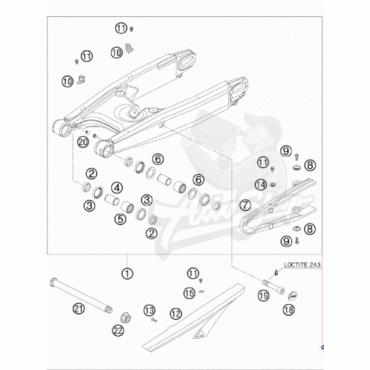 KTM игольчатый подшипник маятника / 950 / 990 / 1050 / 1090 / 1190 / 1290 ( 60004031000 ) - миниатюра 2