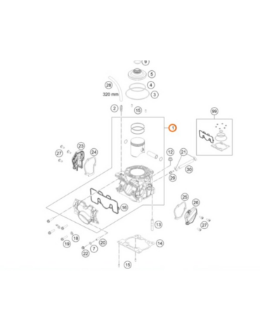 KTM Cylinder + Pistom cpl. 150 Enduro цилиндр + поршень 150 EXC XCW 20 23  ( 51730138200 / 51730138100 / 51730138000 )