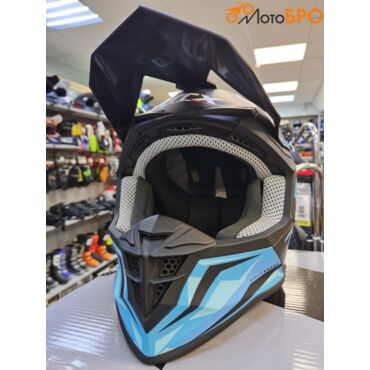 Шлем кроссовый GTX 633 BLACK BLUE - миниатюра 5