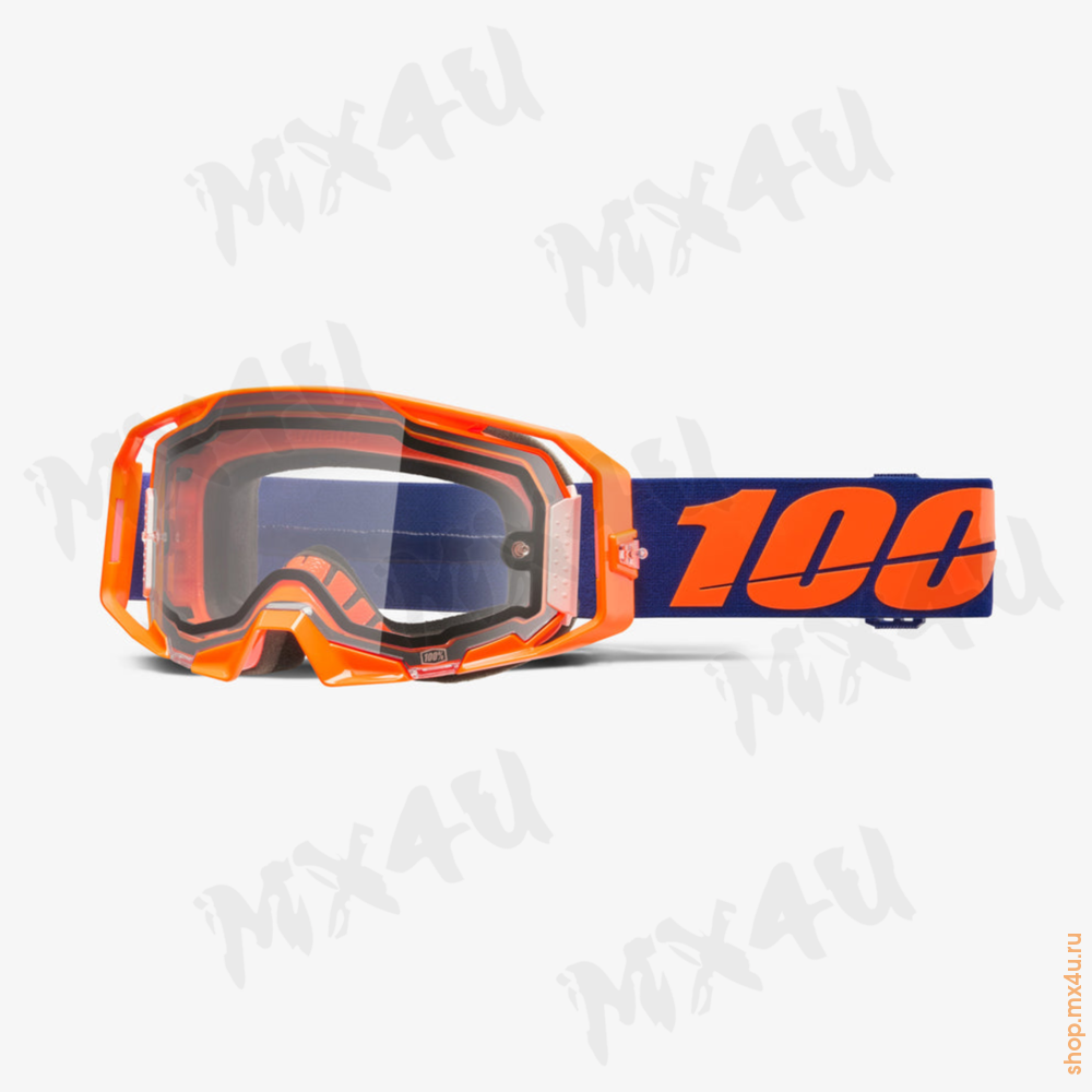 Очки Armatic Enduro Moto Neon Orange Clear - фото 1