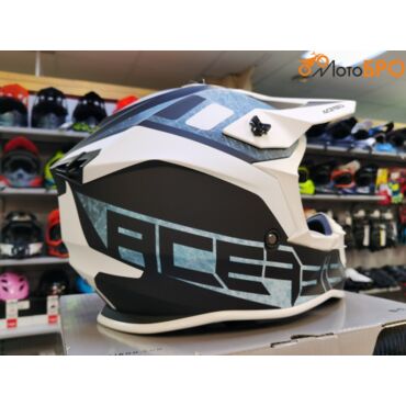 Шлем кроссовый Acerbis LINEAR White Light Blue - миниатюра 4