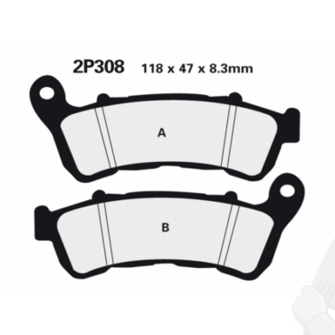 NISSIN 2P 308NS колодки тормозные перед XL700 / XL1000 с АВС // M 53634 - миниатюра 2