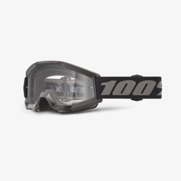 Очки для мотокросса детские 100% Strata Mini Black с прозрачной линзой - миниатюра 1