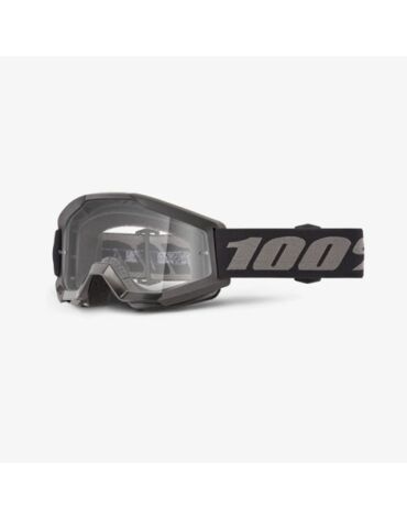 Очки для мотокросса детские 100% Strata Mini Black с прозрачной линзой