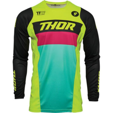 Thor Детское джерси Pulse Racer Черно кислотное - миниатюра 2