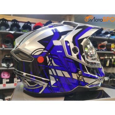 Шлем кроссовый AiM JK802S Blue Grey Black - миниатюра 8