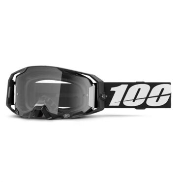 Очки для мотокросса 100% ARMATIC Black с прозрачной линзой  - миниатюра 1