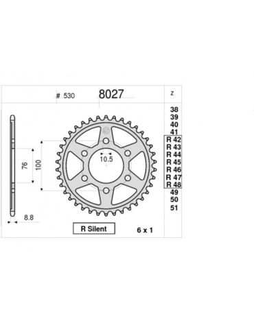 Звезда ведомая Ognibene 8027 R45 (JTR816.45)