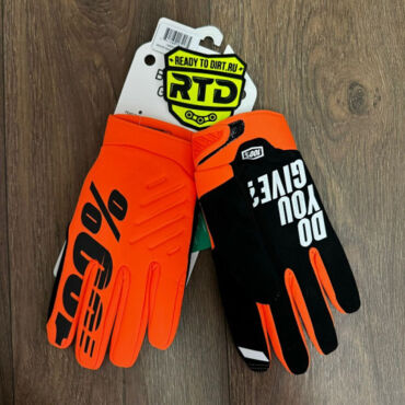 Мотоперчатки 100% Brisker, Fluo Orange Black (Для холодной погоды) - миниатюра 3