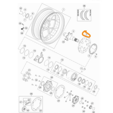 KTM BRAKE DISC 240MM Диск тормозной задний 240MM KTM 1290 Super Duke /14 21 ( 76010160000 ) - миниатюра 1