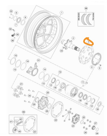 KTM BRAKE DISC 240MM Диск тормозной задний 240MM KTM 1290 Super Duke /14 21 ( 76010160000 )