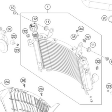 KTM радиатор 690 R SMC 21 24 ( 76135010100 / 76135010000 ) - миниатюра 4