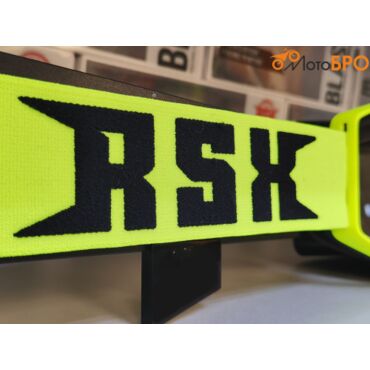 Очки кроссовые RSX Blast, черно зеленые, прозрачная линза - миниатюра 8