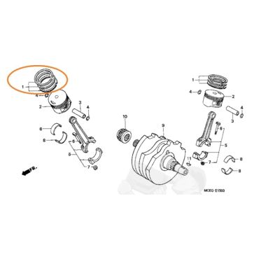 HONDA Кольца поршневые (номинал) XL650 ( 13011MBA305 ) - миниатюра 2