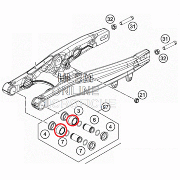 Подшипник маятника игольчатый KTM HQ50 65(c06) 20*26*16 - миниатюра 1