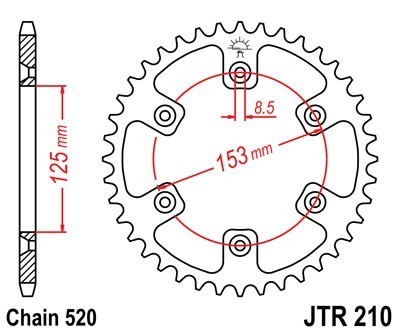 PBR 289 42 Звезда ведомая стальная 42 зуба для Honda XR (замена JTR210 42)