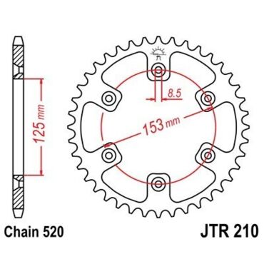 PBR 289 42 Звезда ведомая стальная 42 зуба для Honda XR (замена JTR210 42) - миниатюра 1