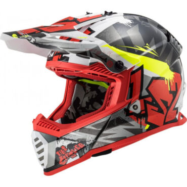 LS2 Шлем MX437 Fast Crusher Черно красный - миниатюра 5