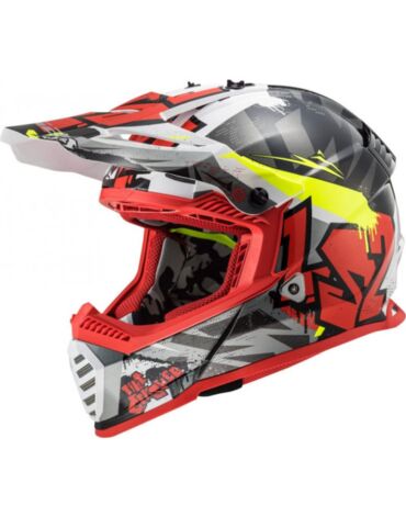 LS2 Шлем MX437 Fast Crusher Черно красный