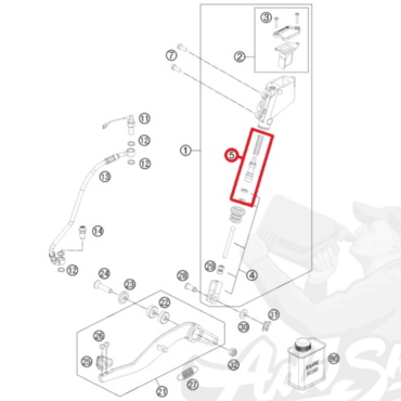 KTM ремкомплект задней тормозной машинки 950 ADV 03 06 / 950 SM SE 05 07 без ABC // 990 Adv 07 10 / 990 SM SMR 10 13 ( 60013061000 ) - миниатюра 2