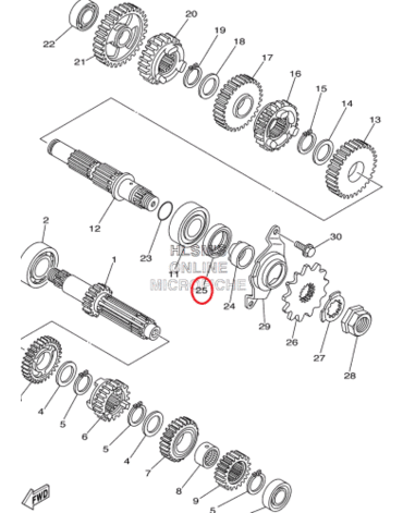 Сальник вала ведущей звезды YZF WRF250(04 13), original