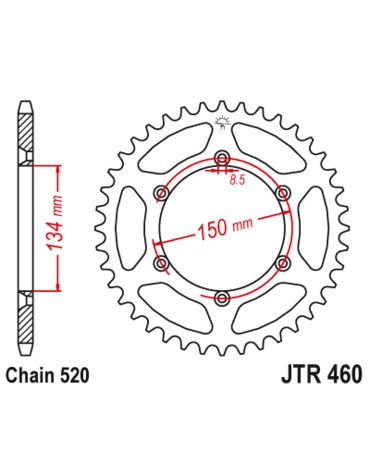 Звезда ведомая стальная 43 зуба Kawasaki / Suzuki JT