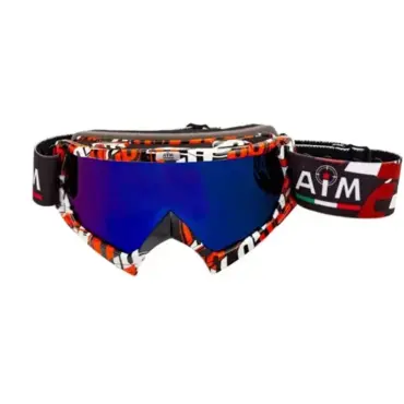 AiM Очки кроссовые (PRO) 157 700 Red White Black Glossy - миниатюра 3