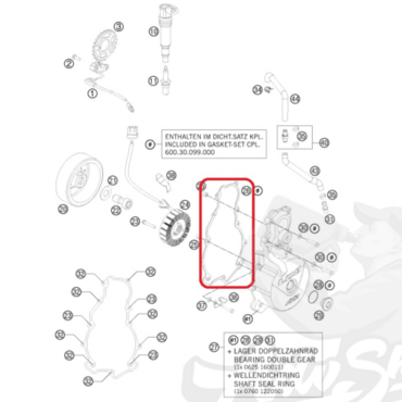 KTM прокладка левой крышки картера ( зажигание / генератор ) 950 990 Adv Sm 03 13 ( 60030040100 / 60030040000 ) - миниатюра 2