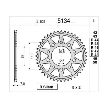 Звезда ведомая Ognibene 5134 R45 (JTR807.45) - миниатюра 1