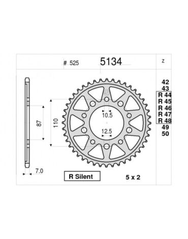 Звезда ведомая Ognibene 5134 R45 (JTR807.45)