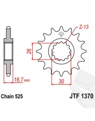 JTF 1370 15 звезда ведущая 15 зубов  (Honda XL1000 (-1))