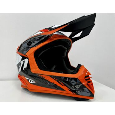 Шлем кроссовый карбоновый AIM RH855 Carbon Terrain Black Orange - миниатюра 3