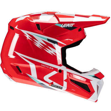 Шлем кроссовый Leatt Moto 3.5 V25 red с очками - миниатюра 3